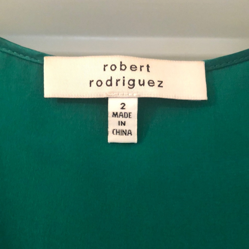 Robert Rodriguez Emerald Green Side Split Hem Tank - image 2